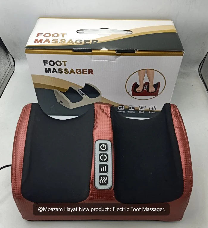 Theravibe™ Electric Foot Massager Shiatsu Kneading Deep Tissue Relax Heated Roller Calf Pain Relief Fatigue Muscles Vibrator Machine Health